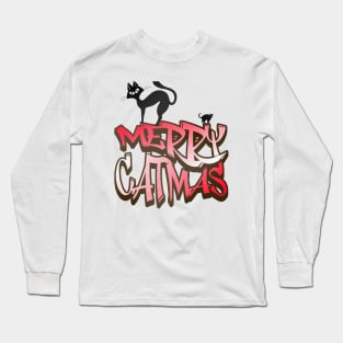 Merry Catmas - Street Art Long Sleeve T-Shirt